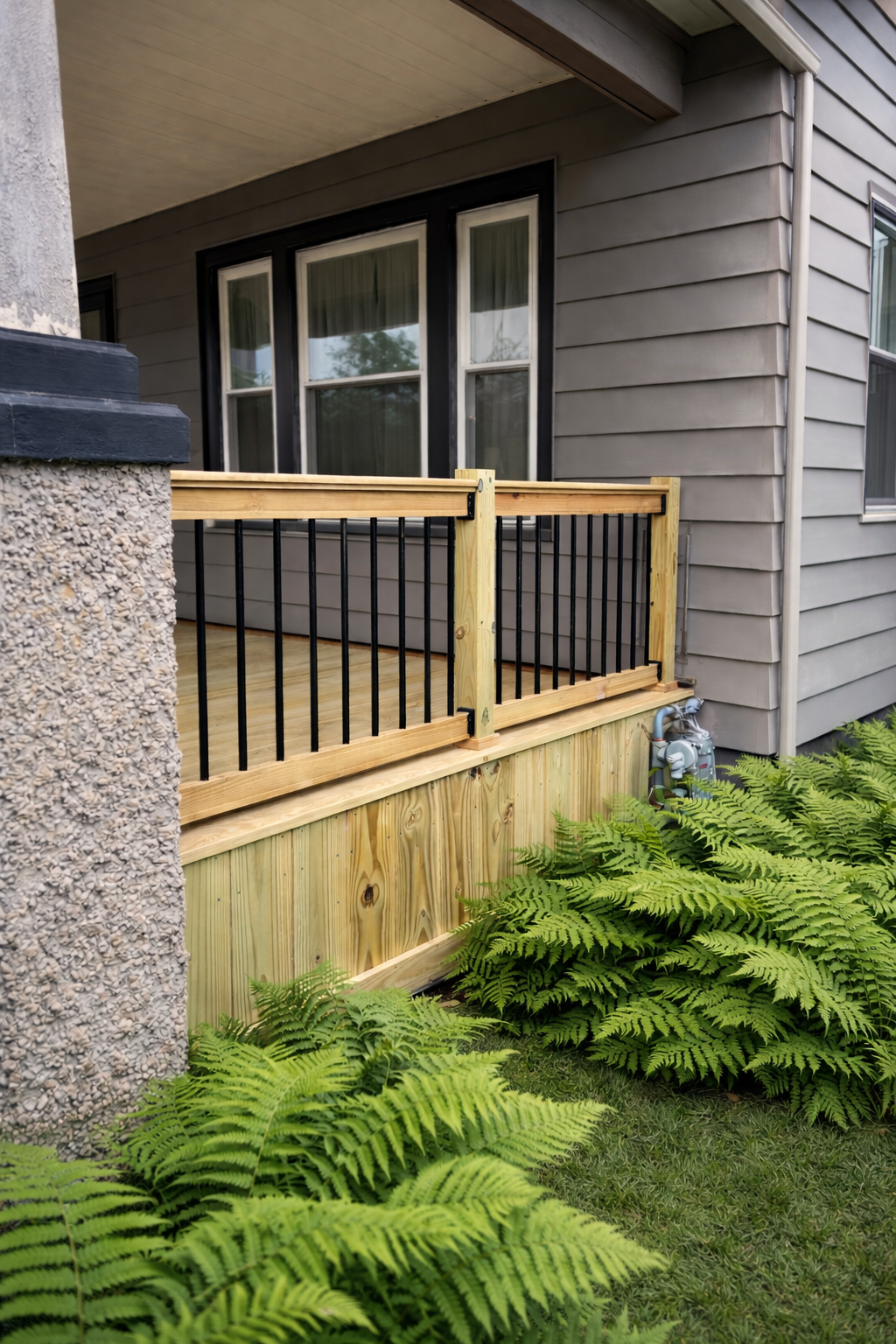 Front porch railing and deck