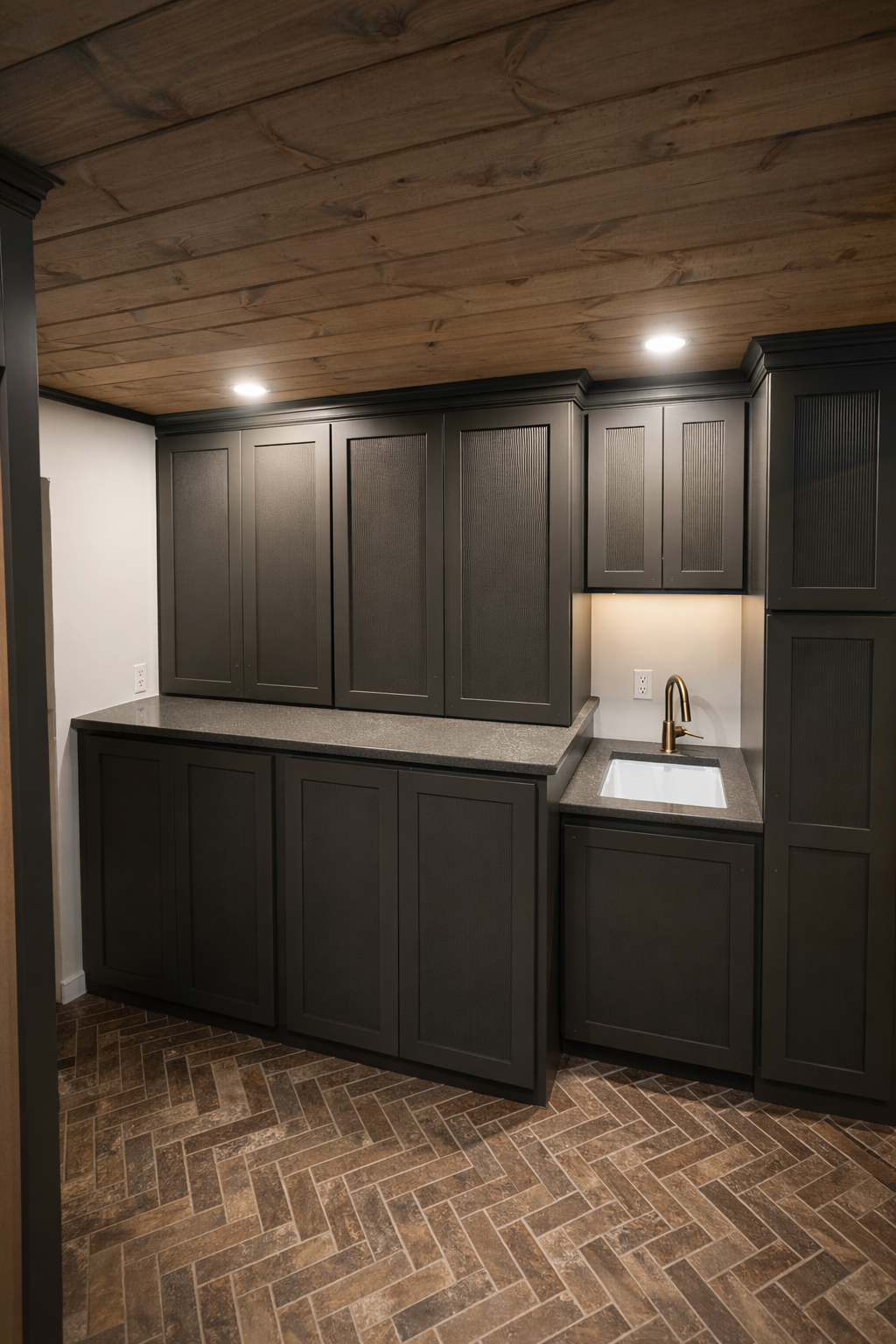Cabinet installation detail in kitchen remodel