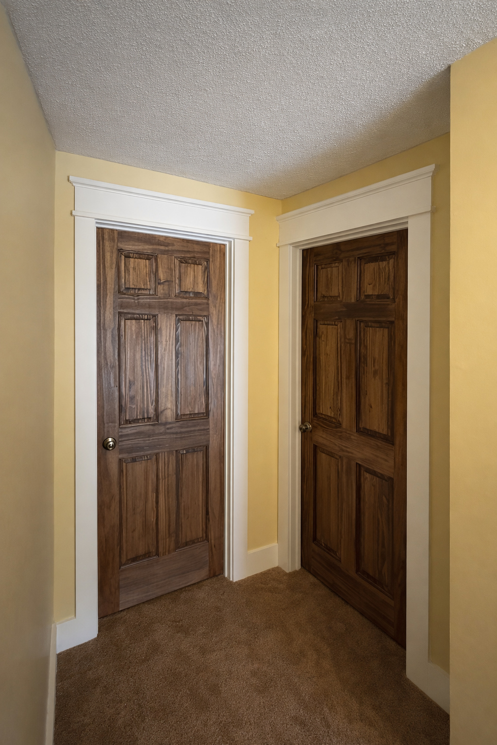 Wood doors with detailed trim